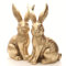 ETC putziger frühlingshafter Osterhase als Ostermoppel in sattem Gold in verschiedenen Größen (2 x klein)