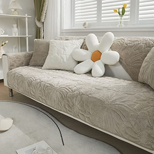 WYJHNLBEDC Sofa/Couch überzug, Sofabezug L Form/U Form/Ecksofa 3/2/1 Sitzer, Sofa überwurfdecke, Warmer Super Weicher Samt Sofaschoner Decken rutschfest, Sofaschutz Decke Hund Kratzschutz Katze