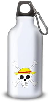 Gourde/Bouteille d'eau en Aluminium - Acier Inoxydable (thermos 24h) réutilisable 330ml à 750ml, thème anime japonais One Piece (Aluminium, Mousqueton S 400ml)