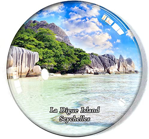 La Digue Island Seychellen Kühlschrankmagnet Kühlschrank Gefrierschrank Magnet Souvenir Dekoration Magnet Aufkleber Glas Handwerk