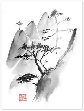 Posterlounge Falaise I Poster | 100 x 130 cm de Péchane Noir et blanc Tableaux Décoration murale