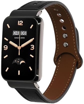 kwmobile Echtleder Uhrenarmband für Xiaomi Mi Band 7 Pro Armband - Ersatzarmband für Fitnesstracker - Wechselarmband Smartwatch