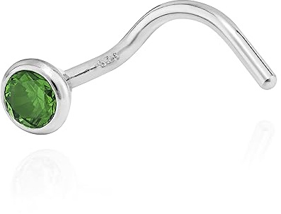 NKlaus Nasenpiercing 925 Silber Nasenstecker Spiralen-Form 3,5mm Zirkonia div. Farben