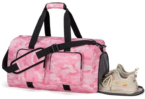 GreenTaya Sporttasche Reisetasche für Damen Herren mit Schuhfach, Weekender Duffel Bag wasserdichte Schwimmtasche Travel Gym Bag Handgepäck Tasche für Reisen, Sport, Fitness, Training