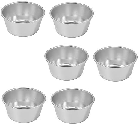 IMIKEYA 6pièces Lot de Bols à Pudding Acier Antiadhérent Résistants Chaleur pour Pâtisserie Moules Ronds pour Gâteaux Et Muffins