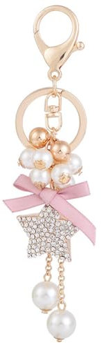 MAFELOE Schlüsselanhänger für Damen und Herren, Auto-Geldbörse, Taschenanhänger, Charms, Handtaschen, Rucksack, Schlüsselanhänger, Stern + Schleife