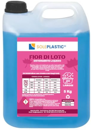 SOLEPLASTIC Detersivo Pavimenti 5 Litri Fiori Di Loto Detergente Pavimenti Superfici Dure E Delicate (1)
