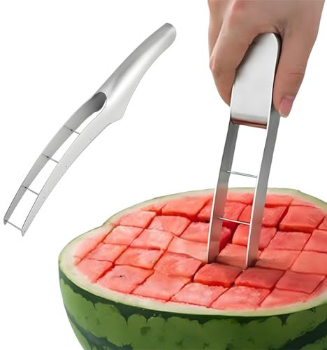 WBZOWRB Taglia anguria,Affettatrice per Anguria, Coltello da Anguria in Acciaio Inox, Taglia Cocomero con Lama da Taglio a Forma di Gancio Taglierina Anguria,Coltello Frutta Affettare
