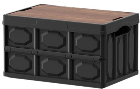 Caja organizadora de camping plegable, caja de picnic al aire libre | Caja de almacenamiento de picnic grande de 20 l, plegable | Bandeja de maletero con tapa extraíble, tabla de cortar portátil para