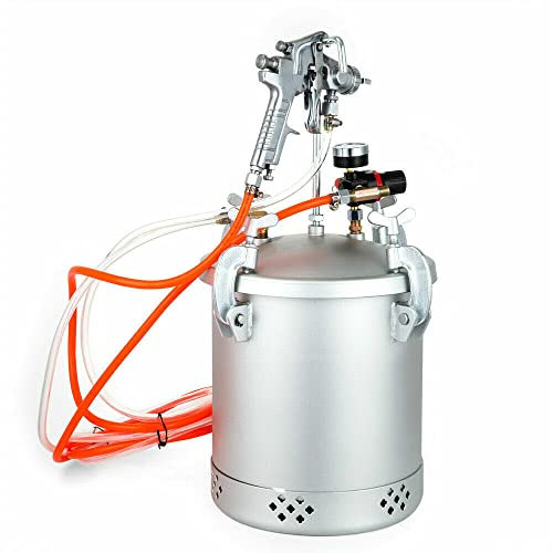 Farbspritzpistole 10L Druckbehälter Lackierpistole Farbbehälter Anti Korrosion Lackierpistolen Sprühfarbe Drucktopf Drucktank 60 psi Wasserfarbe Lacken Flecken Innen Außenprojekte