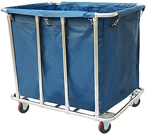 Bewegliche Trolleys Haushalt Servierwagen Wäscherei Raum Organizer Cart Hotel Heavy-Duty Wäsche Sortier Leinen Auto mit Wasserdichter Tasche, DEGQSTPC, Blau, Warenkorb