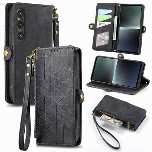 Rfvzubemok Kompatibel mit LG Velvet 5G / Velvet 4G Hülle,Kompatibel mit LG Velvet G9 Flip Stand PU Leder Kartenhalter Handyhülle Black