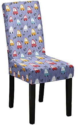 Hixingo Stuhlhussen 1 2 4 6er Set,Autodruck Stretch Stuhlhussen Schwingstühle Waschbar Stuhlbezug,Esszimmerstühle Stuhlbezüge für Küche,Bankett,Party (Hellblau,1er Set)
