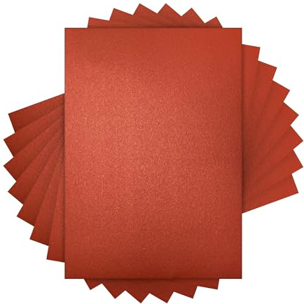 Craft Perfect Pearlescent Card A4 - Pack of 40 - Red Velvet - 250gsm Double-Sided Acid-Free Cardstock for Die Cutting & Crafting