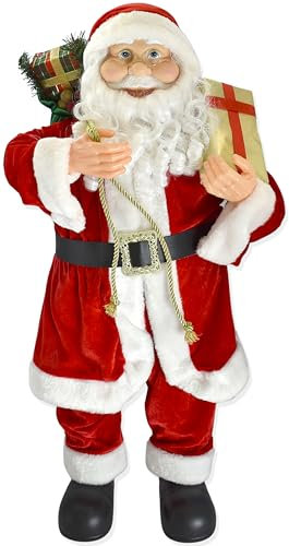 Stephans Möbelbörse 80cm Weihnachtsmann Santa Claus Nikolaus Weihnachten Figur Weihnachts Deko Weihnachtsmänner Saisonal Weihnachtsbaum Dekoration Christbaumschmuck Geschenk XXL - M3