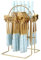 24 Piece Cutlery Set Modern Cutlery Set Service for 6 Golden Cutlery Set with Stand Knife Fork Spoon Set Suitable for Home Hotel Catering Parties Banquets Weddings etc (Golden,Blue)