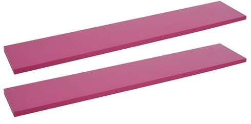 Set of 2 Pink Shelf Boards 118cm x 23.5cm Wall-Mounted Classic Shelf for Living Room Bedroom Kitchen or Office NO Brackets Included