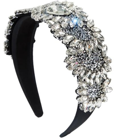 Serre-tête tendance avec perles pour femme - Accessoires décontractés - Noir et blanc