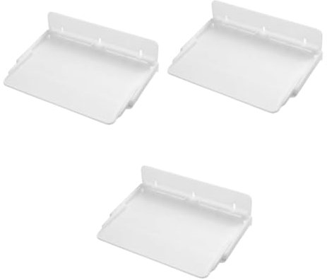 Vaguelly 3pcs Floating Bed Shelf White Plastic Bedside Shelf for Easy Installation