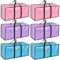 6 Pack Extra Large Strong Moving Boxes with Lid and Zips, Heavy Duty Big Storage Bag Box for Moving House, Clothes, Duvet, Travelling, Laundry Bags, Multi Color Packing Bag (3 Multi Color)