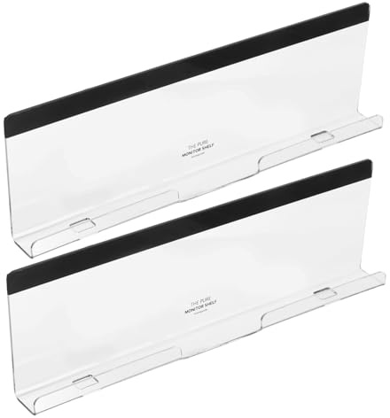 Didiseaon 2 Stück Monitor Notiztafeln Acryl Bildschirm Memoboard mit Handyhalter Transparent für Schreibtisch Büro Arbeitsplatz Organizer