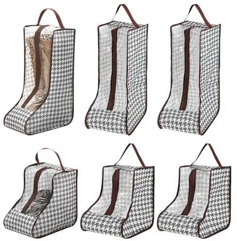 6Pcs Boot Storage,Portable Short 28cm and Tall 48cm Boots Organizer, Waterproof Clear Shoe Dust Proof Bag Boots Protector Bag Shoe Sleeves for Travel