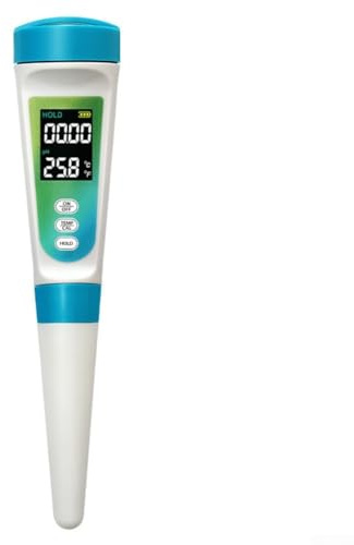 2-in-1 Lebensmittel-pH- und Säuremessgerät mit Display, Edelstahlsonde für genaue Messung von - festen Lebensmitteln wie Teig, Käse, Wurst,