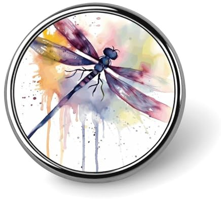 Bunte Libelle, runde Anstecknadel, lustig, 2,5 cm, Knopf, Brosche, Anstecknadel, modische Hut-, Hemd-Anstecknadel, Krawattennadel, Anstecknadeln, Partyzubehör, Dekoration, Anstecker für Kleidung, Ma