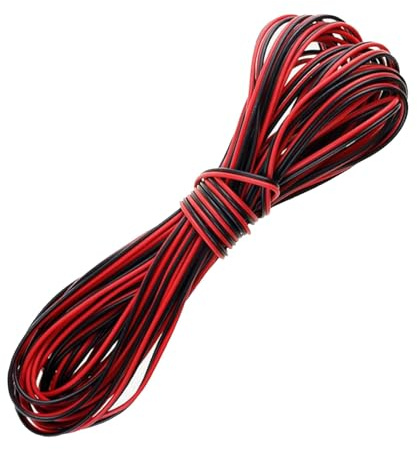 10 Meter 22AWG Electrical Wire, 2 Pin Flexible Extension Cable 12v 24V, 2 Core Black Red Wire Cable, 2.5mm Twin for Car LED Strip Light RGB RGBW(SIZE:10m*2.5mm)