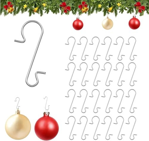 Naler 120 Kugelaufhänger S Haken Klein Schnellaufhänger für Weihnachtskugel Silber
