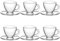 Lav Espresso Glass Cup and Saucer Set Modern 12 Piece Coffee Serving Tableware