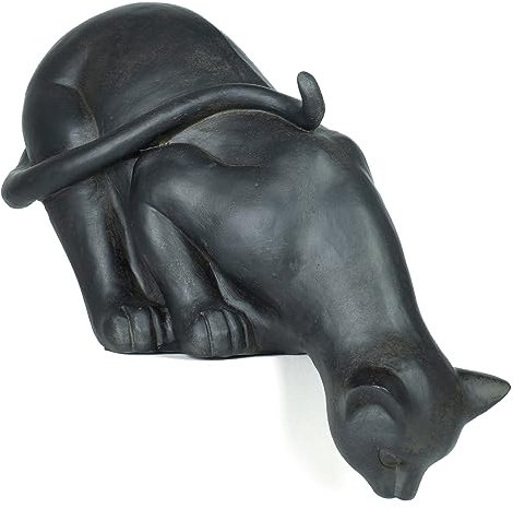 Moritz Figur Schwarze Katze Kater Kantenhocker Dekofigur Kantensitzer H 26 cm