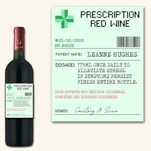 Affiche Prints L127 Personalised Prescription Medicine Novelty Alcohol Red Wine Bottle Label For Any Occasion!