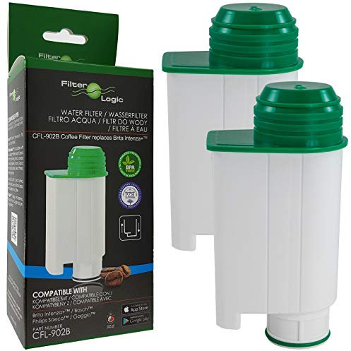 Filterlogic CFL-902B | 2er Pack - Wasserfilter für Philips Saeco CA6702/10 CA6702/00 CA6702 kompatibel mit Brita Intenza+ Wasserfilterkartusche Wasserfilterpatrone für Kaffeevollautomat Kaffeemaschine