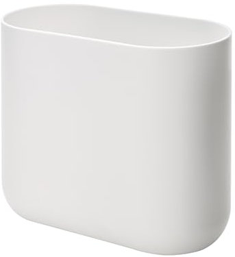 iDesign Cade Cubo de basura para el baño o la cocina, papelera pequeña de plástico, blanco, 26,8 cm x 14,0 cm x 24,8 cm