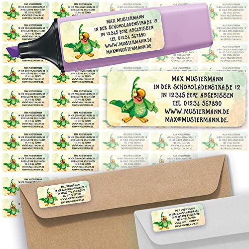 Adressaufkleber Papagei Parrot Absenderetiketten personalisiert 45 Stück | Etiketten mit Wunschadresse Namensaufkleber Schule Adresslabel Ordner Büro Alltag klar bedruckt selbstklebend