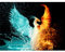YSCOLOR Diamond Painting Wasser und Feuer Phoenix DIY Diamantmalerei Kreuzstich Dekorative Stickerei für zu Hause Chinesisch Traditionell Phoenix 30 x 40 cm