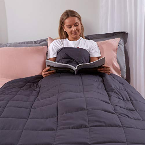 Highams - Coperta ponderata trapuntata, da 8 kg, per adulti, per terapia dell’ansia, effetto calmante per il sonno, con perline in vetro, per letto matrimoniale e king size, 150 x 200 cm
