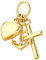 NKlaus Glaube Liebe Hoffnung 585er 14K Gold gelbgold 7mm kleine Kinder Kettenanhänger 9093