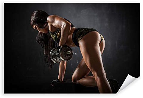 Postereck - 3070 - Hochauflösendes Fitness Poster Frau beim Training | Gym Poster Frau Sport zur Motivation | Bodybuilding Poster - Poster - 3:2-61,0 cm x 40,5 cm