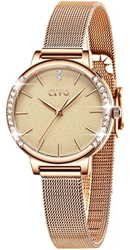 CIVO Orologio da Donna Impermeabile Orologio Polso Donna Cielo Stellato Oro Rosa Acciaio Inossidabile Elegante Design Casual Orologi al Quarzo Analogici per Donna Ragazze