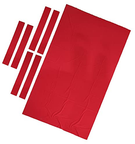 Sharplace Premium 7ft / 8ft Billardtisch Material, Gewebe Snooker Filz Vorgeschnittenes Seitenwickelzubehör, Rot, 7ft