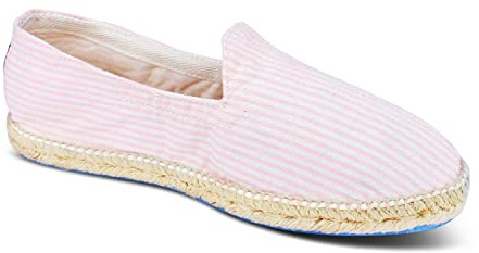 weltenmann Corralejo – Espadrillas Slip-on a Colore a Strisce Strette in Cotone con Borsa di Stoffa, 41-46, Handmade in Spain