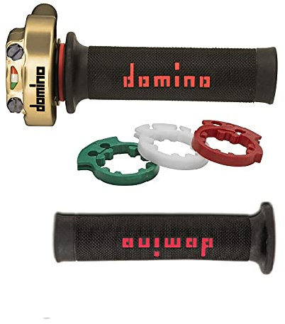 Motorrad schnell gasgriff Dominó aus Aluminium und Kunststoff (XM2 Gold mit Griffen)