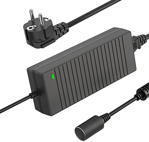Shentian Toma de mechero de CA a CC Adaptador de 100V-240V a 12V 10A Convertidor para Cargador de Coche (Black 12V 8A)