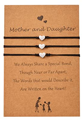 MANVEN Mutter Tochter Armband Set für 3 Herz Armbänder Muttertag Geburtstagsgeschenk für Mama Damen Mädchen Frauen Schmuck Zubehör