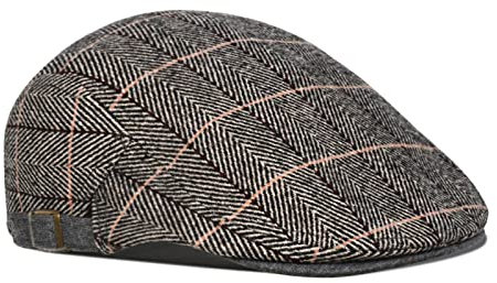 besbomig Schiebermütze Barret Flat Cap Schirmmütze für Herren Damen, Gatsby Newsboy Cap Baskenmützen Golfermütze, Frühling Herbst Winter, 55-59cm