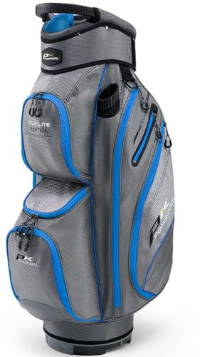 PowaKaddy Unisex DLX-Lite Golf Cart Bag - Gun Metal/Blue - One Size