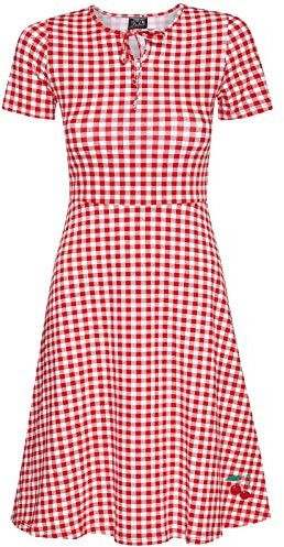 Pu$$y Deluxe Back to 1955 Red Plaid Damen A-Linien-Kleid rot Allover, Größe:L