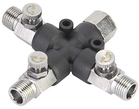 3-Wege-Airbrush-Schlauchgelenk Air Splitter Fitting, 1/8 Zoll, 3-Wege-Airbrush-Luftschlauch-Verteileradapter für Airbrush-Verbindungen